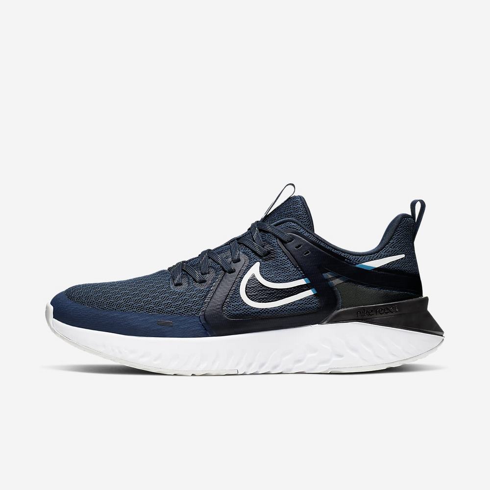 Chaussure De Running Nike Legend React 2 Bleu Marine 5347-810 Midnight Navy/Obsidian/White/Pure Platinum Homme | BCW-62774880